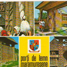 CPIB 16007 CARTE POSTALA - PORTI DE LEMN MARAMURESENE, MOZAIC