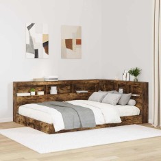 vidaXL Tăblie de depozitare cu raft Stejar afumat 135 cm Lemn compozit