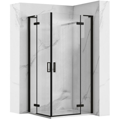 Cabina dus REA Hugo Double Black 80x80 foto