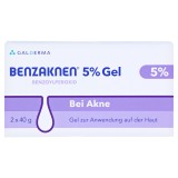 Set Gel pentru Fata, Galderma, Benzaknen, Anti-Acnee, 5% peroxid benzoil, 2x 40g