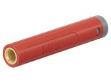 Conector banană 4mm roșu aurit ST&Auml;UBLI 32A 30VAC 60VDC cod 64.2065-22