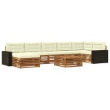 vidaXL Set de canapele de exterior cu pernă 8 pcs Natural și Crem 3383663