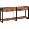 vidaXL Set mese console 2 pcs Multicolour Lemn reciclat solid și metal