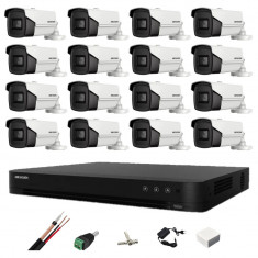 Sistem supraveghere video Hikvision 16 camere 4 in 1 8MP 2.8mm, IR 60m, DVR 16 canale 4K , accesorii montaj SafetyGuard Surveillance foto