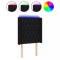 Tablie de pat cu LED, negru, 83x16x118/128 cm, textil