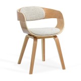 Scaun living si bucatarie BUC 014, ergonomic, cadru lemn curbat, stofa, 100 kg, bej