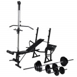 Banca fitness cu rastel greutati, set haltere/gantere, 30,5kg GartenMobel Dekor, vidaXL