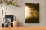 Tablou Canvas Pădure cu Ceață Aurie - Artă Naturală Mistică, 26 x 39 cm, CMCLASS
