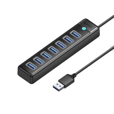 HUB USB Orico PW7U-U3-10-BK cu 7 port-uri USB 3.0 1m negru foto