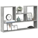 Gossi raft de perete, gri beton, 99x15x60 cm, lemn prelucrat