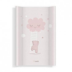 Saltea de infasat bebe cu intaritura, 70x47.5 cm, Walk in the Clouds Pink, Klups