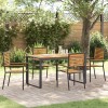 VidaXL Set de masă pentru grădină 5 pcs Negru și Lemn 140 x 80 x 75 cm 3365472