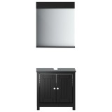 Cumpara ieftin Set mobilier de baie &bdquo;BERG&rdquo;, 2 piese, negru, lemn masiv de pin
