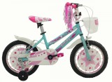 Bicicleta Copii Vision Faworis, culoare turcoaz roz, roata 16 , cadru otel