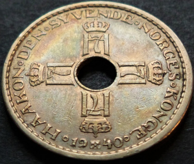 Moneda istorica 1 COROANA - NORVEGIA, anul 1940 * cod 4516 B - excelenta! foto