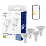 Cumpara ieftin Set 4 becuri Yeelight LED GU10 Smart Bulb W1, White, 4.8W, 350 lm