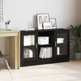 Bufet negru vidaXL 120x30,5x70 cm din lemn
