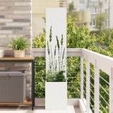 Ghiveci de Grădină cu Panou Decorativ Alb 32 x 140 cm