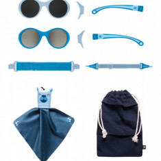 Ochelari de soare pentru copii MOKKI Click & Change, protectie UV, bleu, 0-2 ani, set 2 perechi