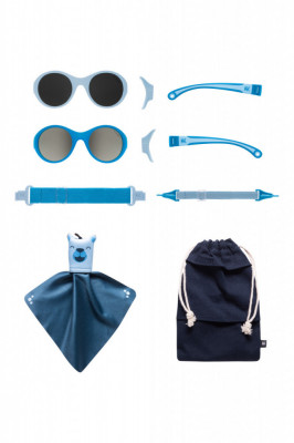 Ochelari de soare pentru copii mokki click &amp;amp; change, protectie uv, bleu, 0-2 ani, set 2 perechi foto