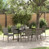 VidaXL Set de scaune de grădină cu pernă 7 pcs Gri 160 x 80 x 73 cm