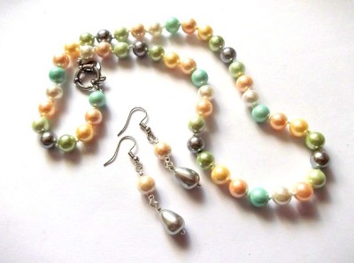 set colier si cercei cu perle mallorca 47162 foto