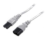 Cablu IEC C7 mamă - IEC C8 tată, 5m, 2x0,75mm2, 2,5A, 250V, gri