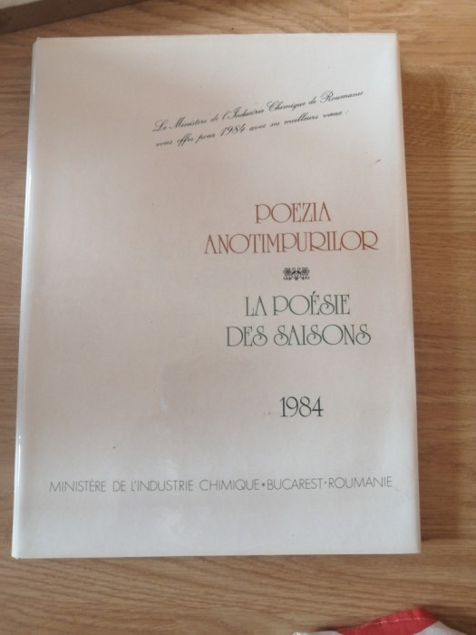 Poezia anotimpurilor/La poesie des saisons ,1984, bilingv, calendar