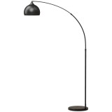 HOMCOM Lampadar, Lampă de Living Arc Reglabil, Bază Marmură, Stil Vintage, 40W, E27, 100-115L x 35l x 170-180H cm, Negru | Aosom Romania