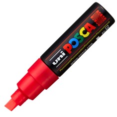 Marker UNI PC-8K Posca, 8.0 mm,varf tesit,rosu fluorescent