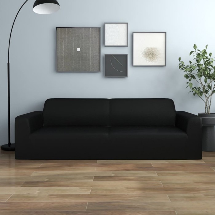 Gossi husa elastica pentru canapea cu 3 locuri poliester jersey negru