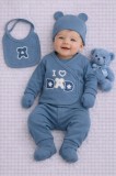 Set Serde Baby &bdquo;I Love Dad&rdquo; &ndash; 5 piese din bumbac din Turcia (Marime