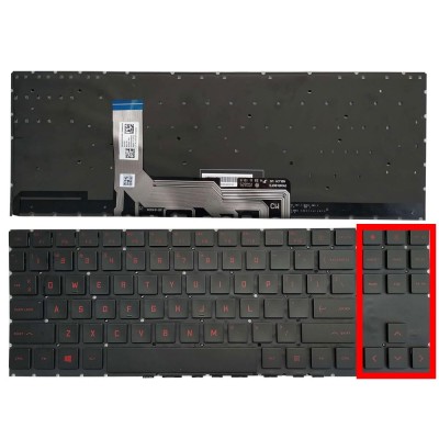 Tastatura Laptop, HP, Omen 16-K, iluminata, rosie, layout US foto