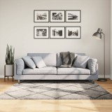 vidaXL Covor pufos &quot;PAMPLONA&quot; cu fire &icirc;nalte, bej/antracit, 160x160 cm