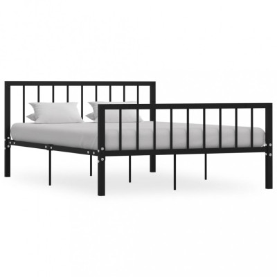 Cadru de pat, negru, 140 x 200 cm, metal foto