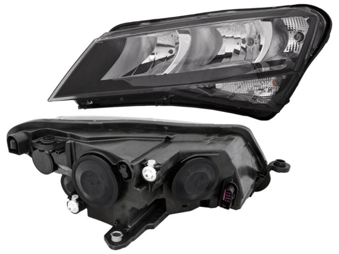 Far SKODA SUPERB (3V), 05.2015-06.2024, partea stanga, cu daytime running light; H7+H7+PW24W+PWY24W; electrical; halogen,