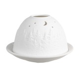 Cumpara ieftin Candela portelan alb Forest 12x8 cm