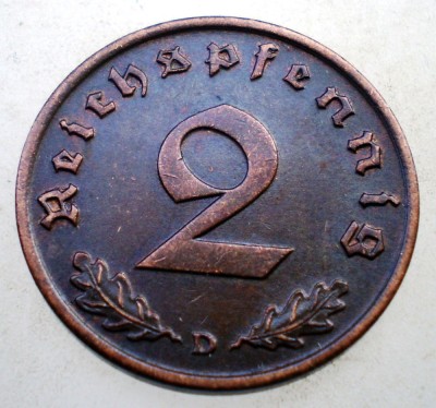2.964 GERMANIA 2 REICHSPFENNIG 1937 D foto