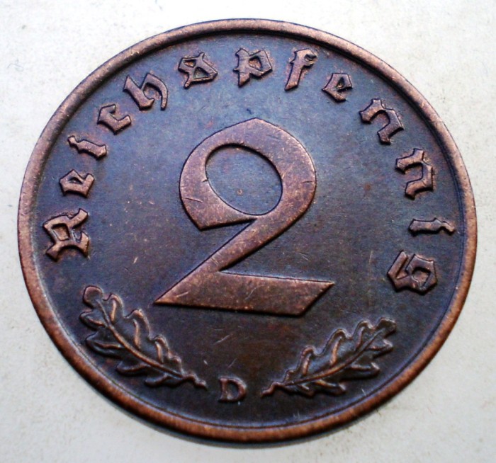 2.964 GERMANIA 2 REICHSPFENNIG 1937 D