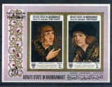 Qu&acute;aiti State Hadhramaut 1967 Paintings, Cranach, perf. sheet, MNH S.199, Nestampilat