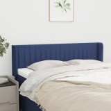VidaXL Tăblie de pat cu aripioare, albastru, 147x16x78/88 cm textil