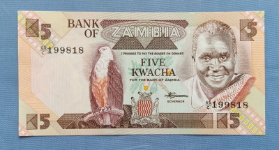Zambia - 5 Kwacha ND (1986-1988) s818 foto
