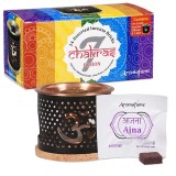 Set Suport Difuzor metalic si carbuni aromati, 7 CHAKRAS, Aromafume