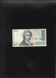 Rar! Croatia 5000 5.000 dinari dinara 1992 seria6504921