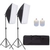 Kit de 2 softboxuri, 2 trepiezi reglabili 200 cm, 2 becuri LED 50W, geanta de transport inclusa, Dactylion