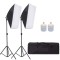 Kit de 2 softboxuri, 2 trepiezi reglabili 200 cm, 2 becuri LED 50W, geanta de transport inclusa