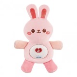 Jucarie de plus iepuras pentru bebelusi Chipolino cu lumini si melodii pink
