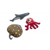 Set scufundari Rechin, Caracatita, Pisica Mare BS Toys, jucarii baie, neopren, +6 ani