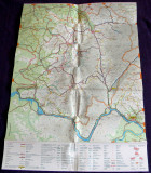 1987 Harta turistica judetul Caras-Severin, format mare 47 x 65 cm, harti turism