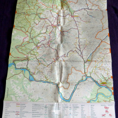 1987 Harta turistica judetul Caras-Severin, format mare 47 x 65 cm, harti turism